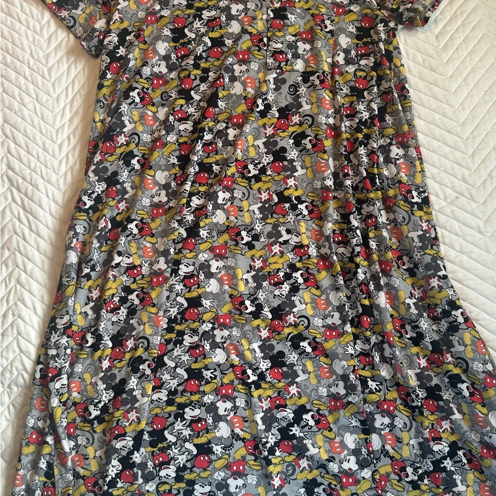 LuLaRoe Disney Character Carly - Red, Yellow, Black, Gray- Mickey Mouse